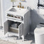 24" Bathroom Vanity with Sink, Bathroom Vanity Cabinet with One Flip Drawer and Doors, Solid Wood and MDF, White - Korvel