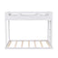Twin over Full Bunk Bed with Built-in Ladder,White - Korvel