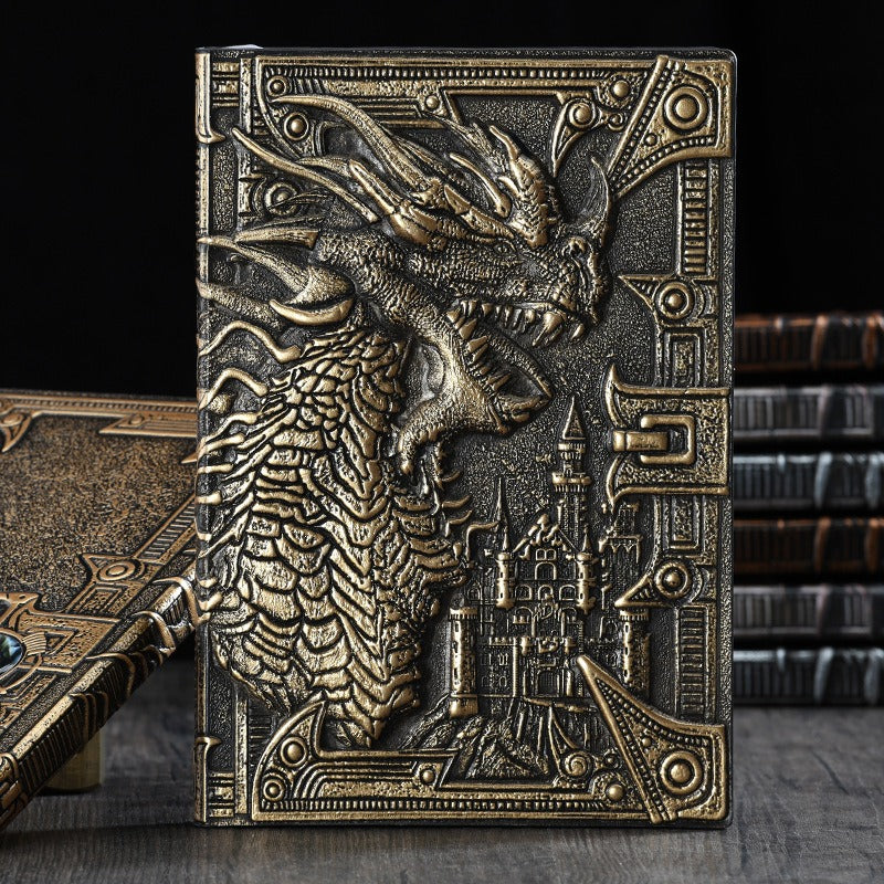 Retro Embossed Dragon Notebook - A5 European-Style Design