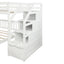 Twin over Full Loft Bed with Staircase,White - Korvel