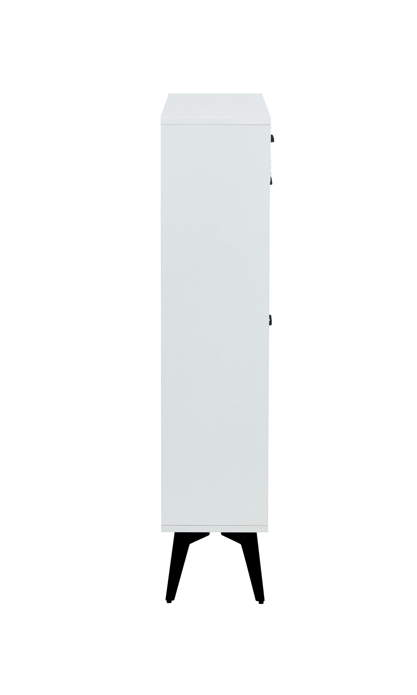 Shoe Cabinet , Shoe storage shelves, metal leg, White - Korvel