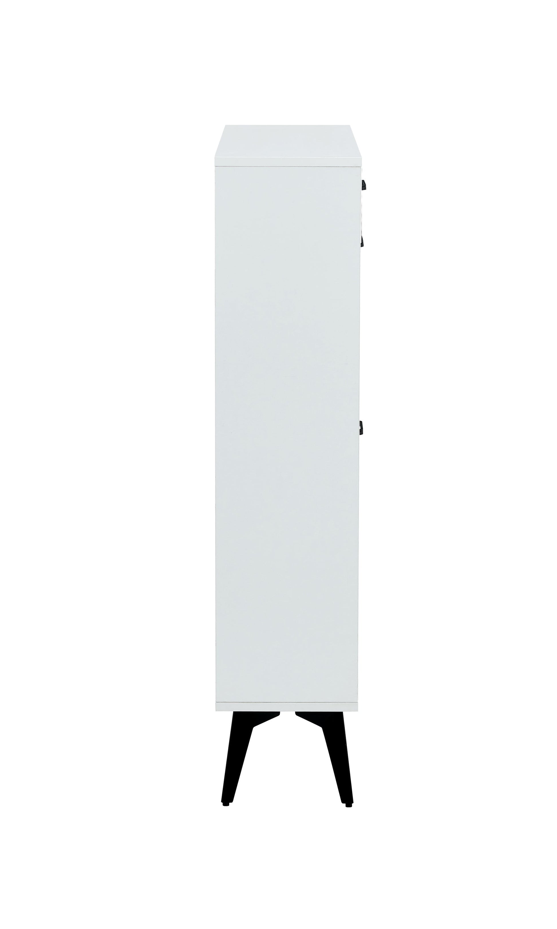 Shoe Cabinet , Shoe storage shelves, metal leg, White - Korvel