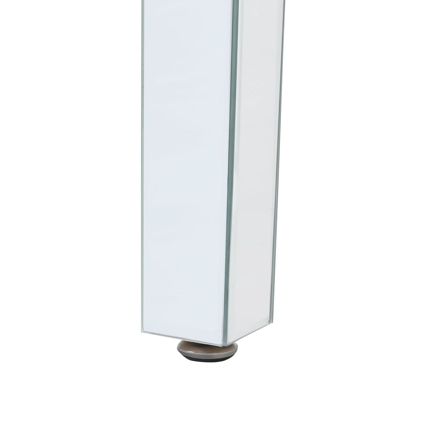 ON-TRANS Modern Glass Mirrored Coffee Table with Adjustable Height