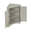 Oak Triangle Bathroom Storage Cabinet with Adjustable Shelves, Freestanding Floor Cabinet for Home Kitchen - Korvel