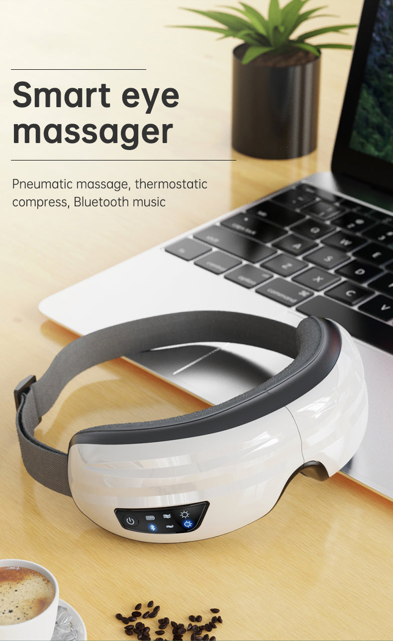 Eye Massager Air Pressure Vibration Eye Protector Bluetooth Eye Massage Relax Migraines Relief Improve Sleep - Korvel