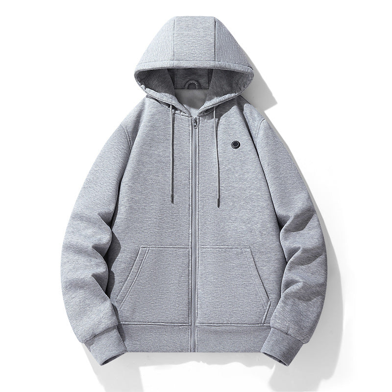 European and American zipper cardigan heating hoodie intelligent hooded five zone heating jacket outdoor warm electric clothing for men - Korvel