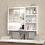 Cabinet de rangement moderne pour salle de bain 32x28 pouces avec éclairage LED