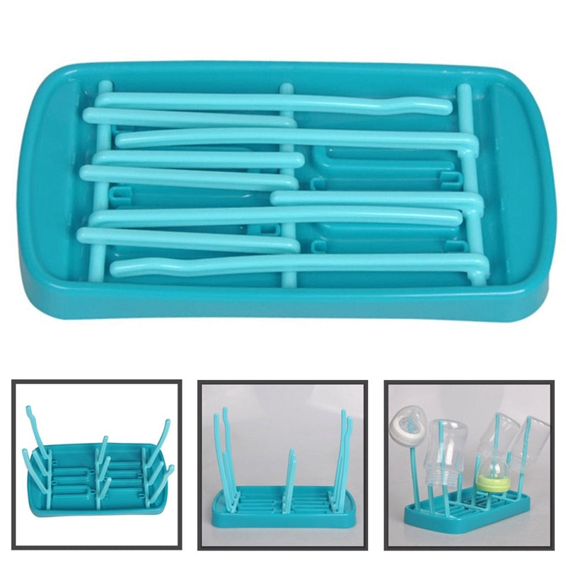 Premium Baby Bottle Drying Rack in Blue & Pink