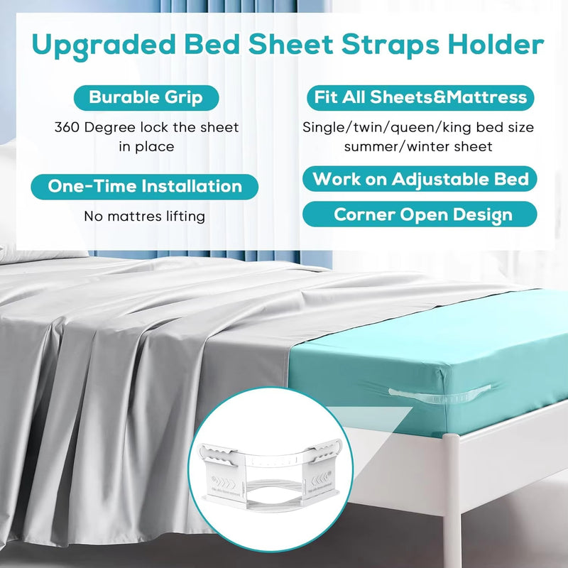 Grippers de draps robustes en 4 pièces pour un lit sécurisé