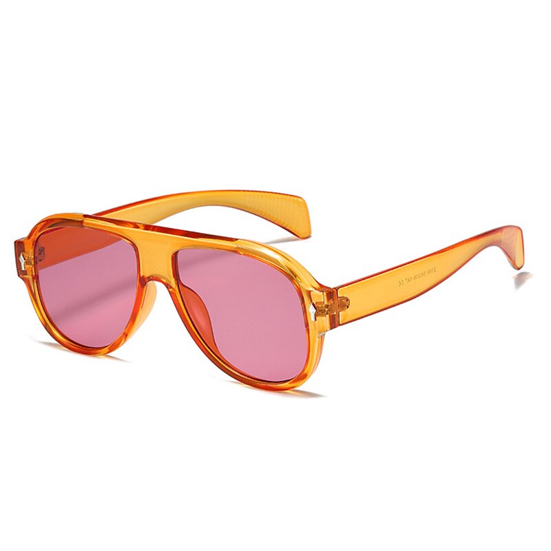 Retro Punk Men Pilot Sunglasses Fashion Rivets Decoration Gradient Eyewear Shades UV400 Women Trending Purple Sun Glasses - Korvel