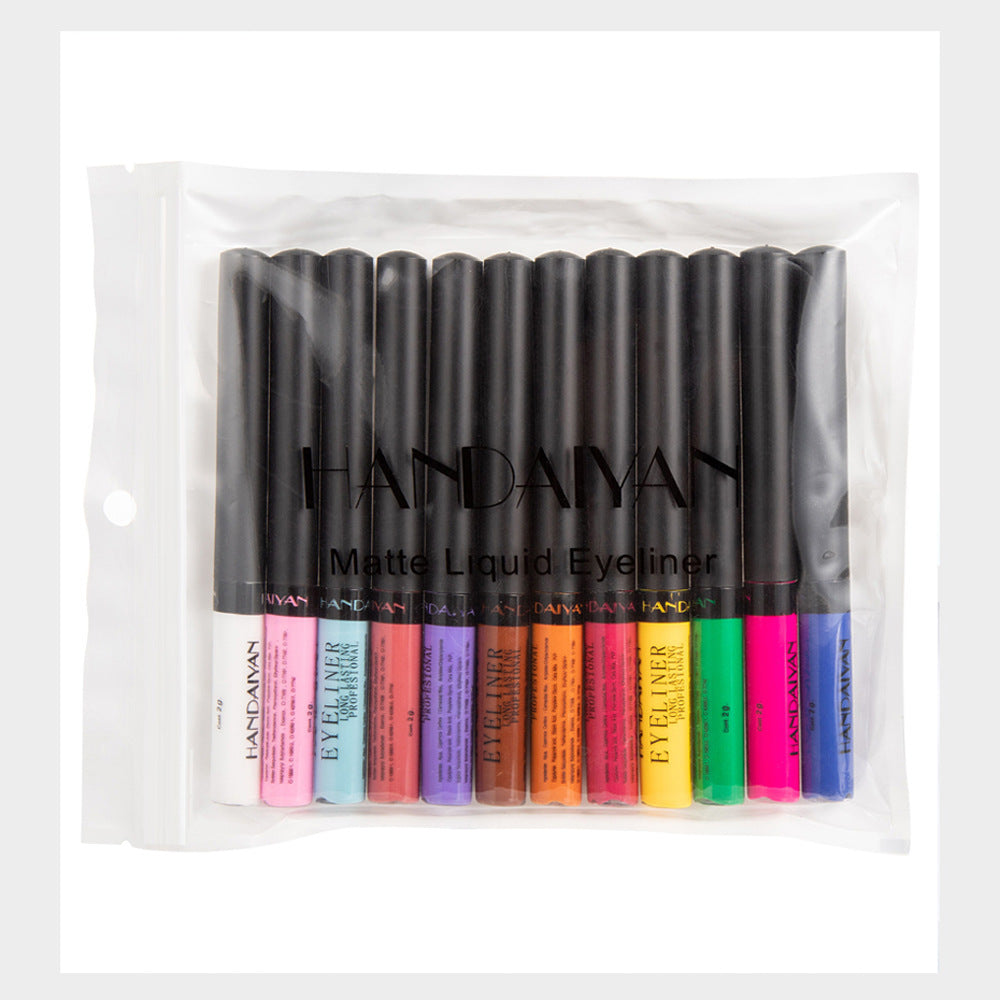 HANDAIYAN Color Matte Eyeliner Liquid - 12-Pack
