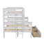 Wood Twin over Full Bunk Bed with 2 Drawers  White - Korvel