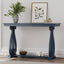 48-Inch Rustic Vintage Console Table --- Farmhouse Style Entryway Table with Open Shelf and Sturdy Construction (Navy) - Korvel