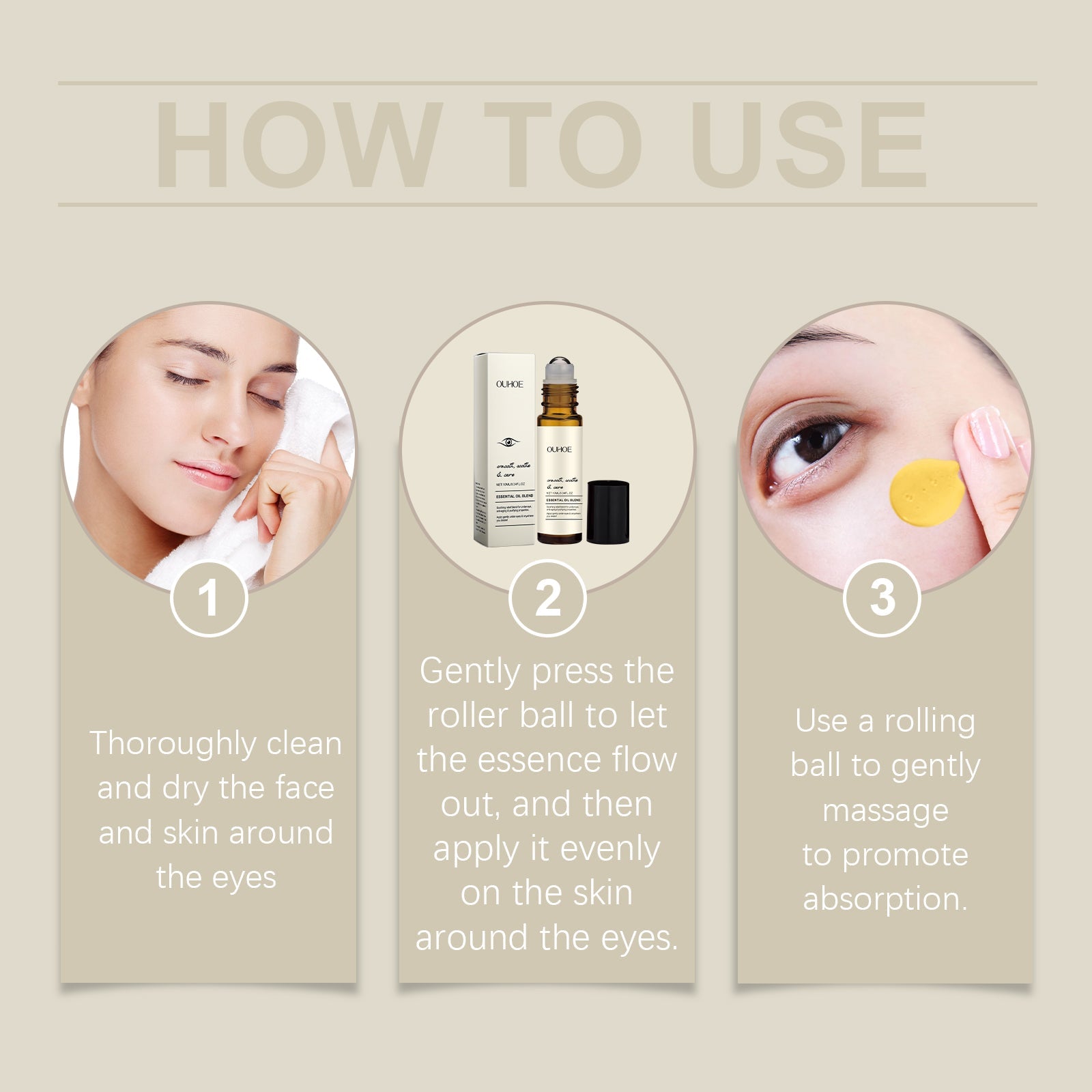 Firming Eye Ball Essential Oil, Gentle Care Firming Eye Skin Moisturizing And Hydrating Eye Care - Korvel