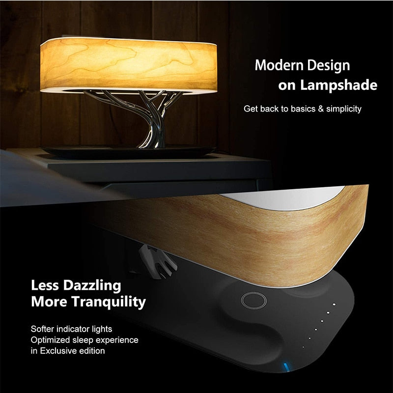 Modern Dimmable LED Desk Lamp with Bluetooth Speaker and Charger