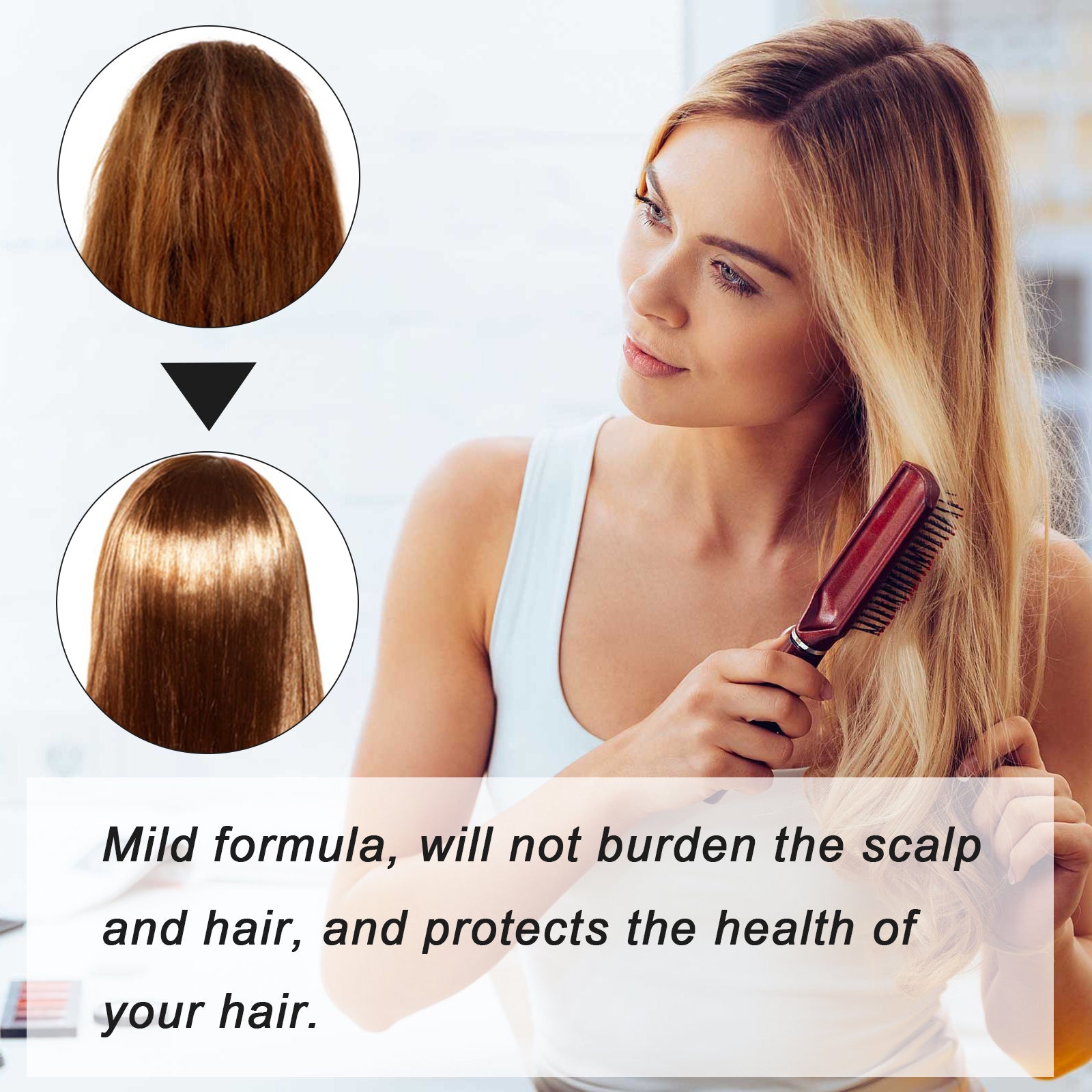 Protein Correcting Hair Straightening Cream, Smoothing And Repairing Damaged Hair Smoothing Cream Without Straightening - Korvel
