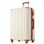 Hardshell Luggage Sets 3 Pcs Spinner Suitcase with TSA Lock Lightweight 20''24''28'' Brown white + ABS - Korvel