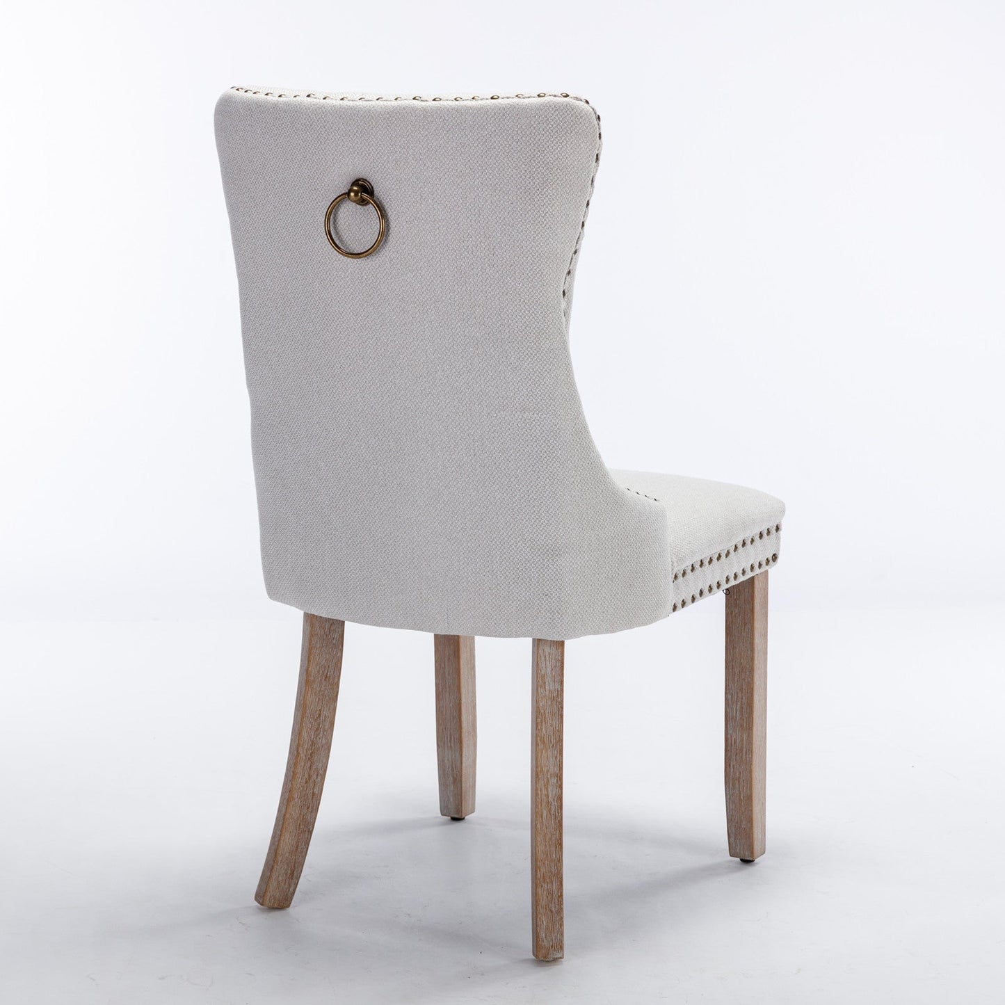 Premium Tufted Solid Wood Dining Chair Set - Gray