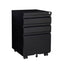 Locked three drawer storage mobile metal filing cabinet with pre installed wheels under the desk filing cabinet - Korvel