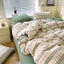 Cotton Dyed Washed Cotton Bedding Set Pure Cotton A Class Flat Sheet Quilt Cover Fitted Sheet Quilt Cover Three-Piece Set Striped - Korvel