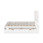 Lit plateforme queen en bois blanc élégant avec lit gigogne