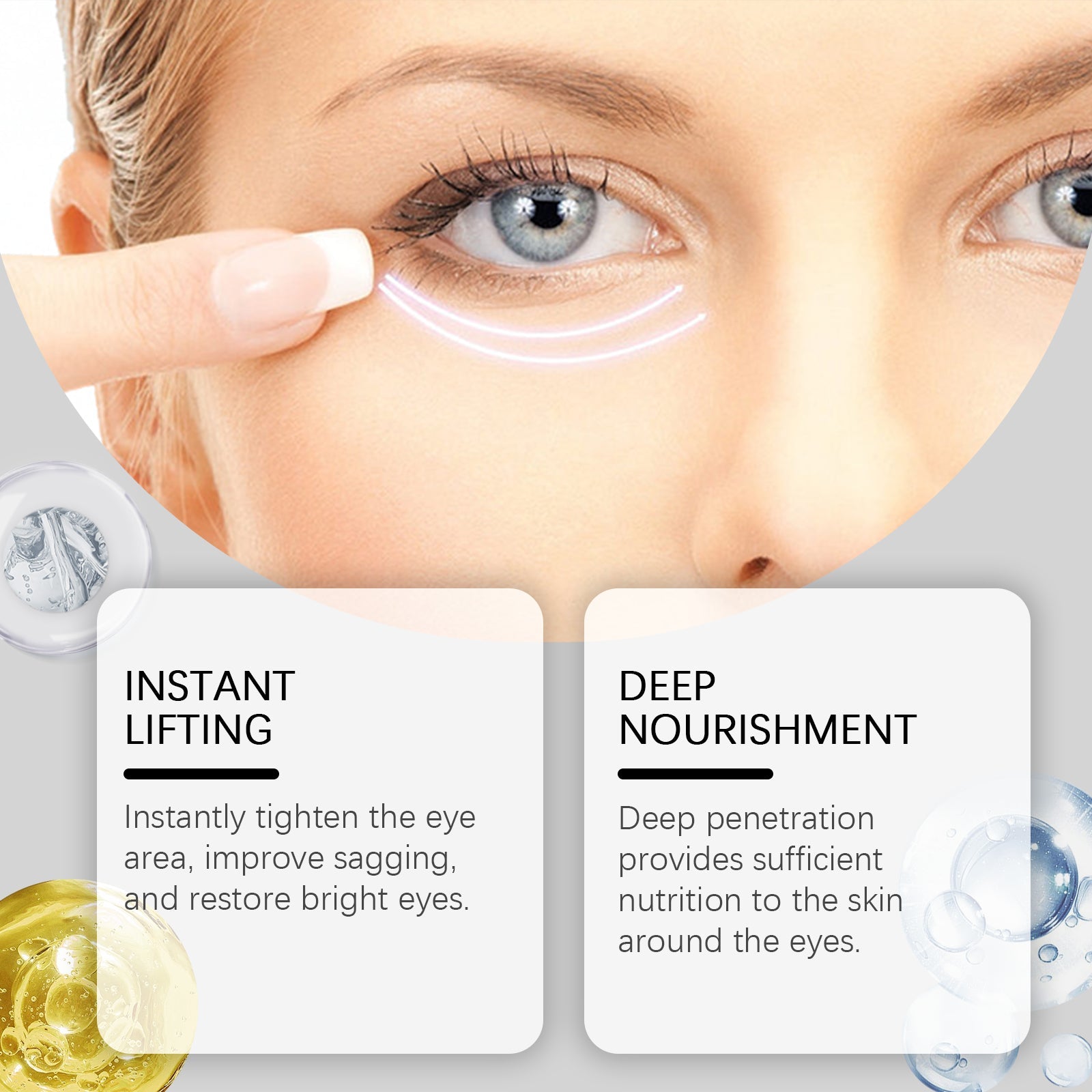 Nourishing Repair Eye Cream, Gentle Firming Eye Skin Moisturizing Elastic Moisturizing Care Eye Cream - Korvel