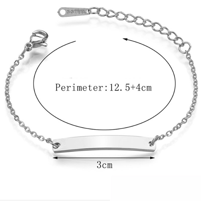 Stainless steel personalized engraved three color curved bracelet simple and personalized women's bracelet - Korvel