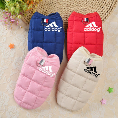 Pet clothing winter thickened dog clothes autumn and winter new cotton-padded jacket vest multi-color waterproof warm - Korvel