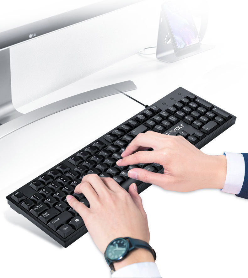 Lei Lang T15 wired USB keyboard laptop for office, home, and business use - Korvel