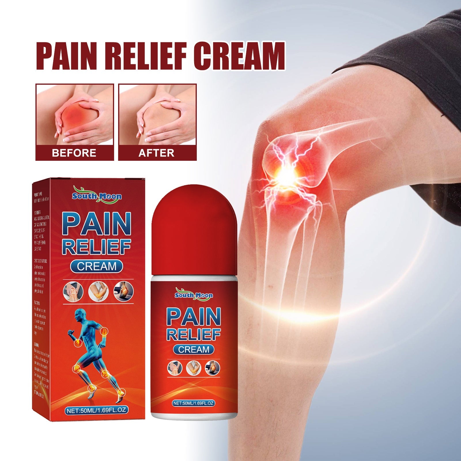 Pain Relief Cream, Elbow Shoulder Neck Knee Vertebra Waist Leg Joint Pain Relief Rolling Ball - Korvel