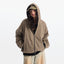 Double-sided Wear Hooded Cardigan Unisex Spring and Autumn Casual Loose Fit Plaid Short Jacket Two-Way Wearing - Korvel