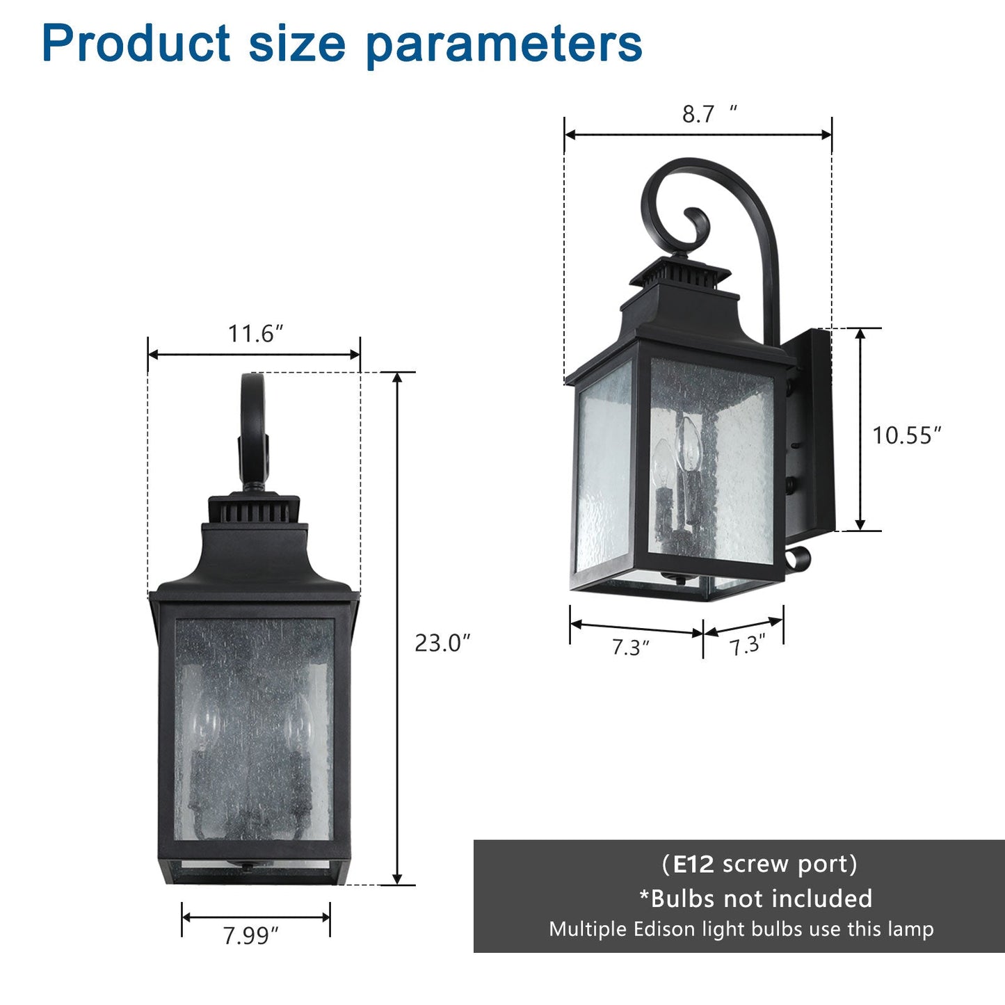 Large Outdoor Wall Lamps With Glass - Korvel