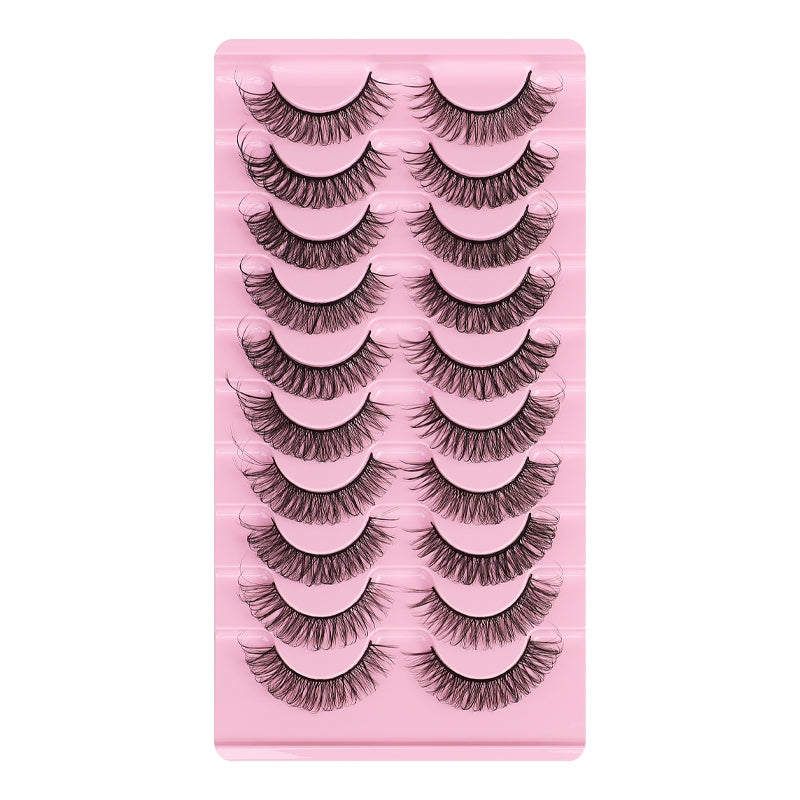New Russian Volume False Eyelashes DD Curved Thick Eyelashes Ten Pairs Of Chemical Fiber Natural Charm Eyelashes - Korvel
