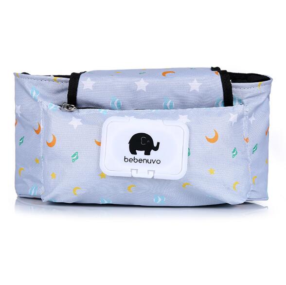 Print Strollers Baby Trolley Bag with Detachable Handbag Multifunctional Baby Stroller Organizer Pram Buggy Cart Hanging Bag XV2 - Korvel