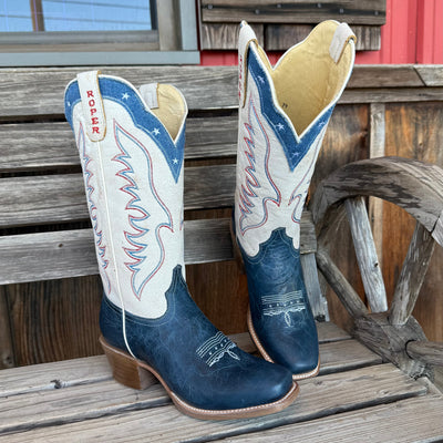 Roper Women's Americana Blue Leather Boots - Korvel
