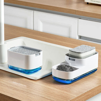 Kitchen Press Type Manual Soap Dispenser Dish washing Liquid Dispenser Storage Box Sponge Soap Dispenser - Korvel