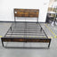 Bed frame with charging station full size, Rustic Brown, 83.1'' L x 56.1'' W x 39'' H - Korvel