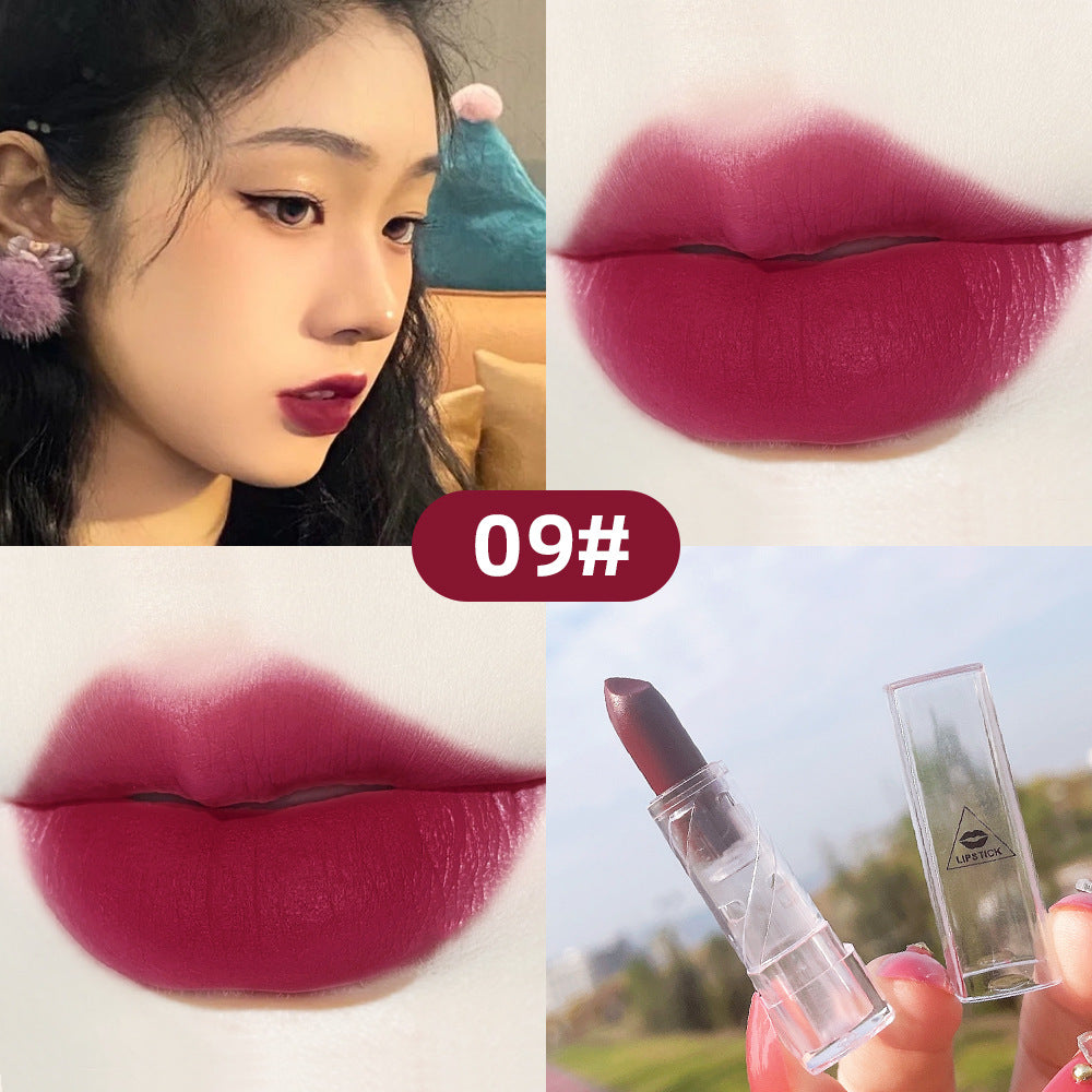 Transparent Shell Lipstick Matte Peach Pink Student Model Plain White Lipstick Sample Lipstick - Korvel
