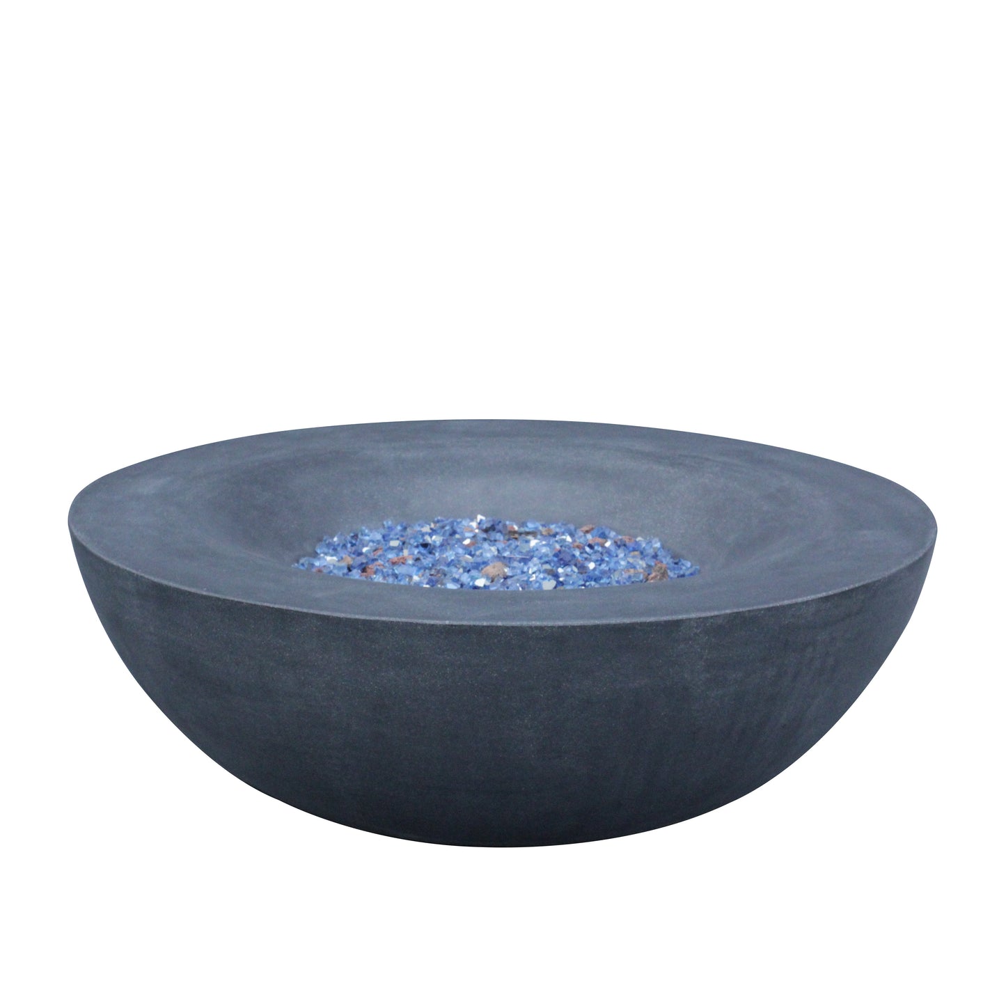 42 Inch Dark Gray Outdoor Concrete Propane Fire Pit Bowl