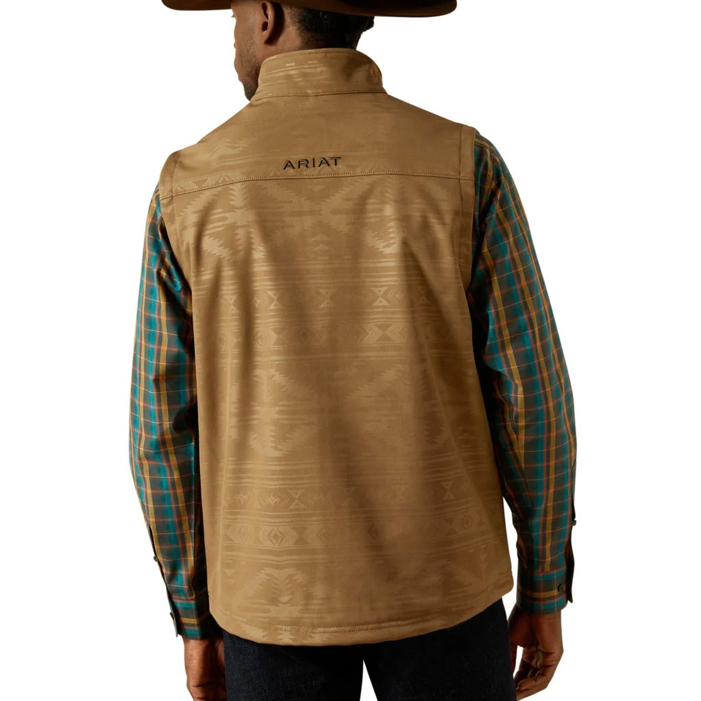Southwest-Inspired Khaki Softshell Vest for Men | Ariat - Korvel