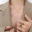 Fashionable and minimalist heart-shaped necklace with titanium steel plated 18K real gold necklace - Korvel