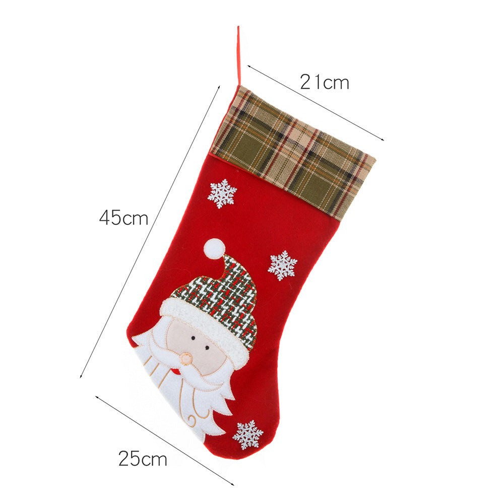 Christmas Decorations Cartoon Embroidery Christmas Socks Christmas Socks Gift Bag - Korvel