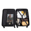 3 Piece Luggage Sets ABS Lightweight Suitcase with Two Hooks, Spinner Wheels, TSA Lock, (20/24/28) Black - Korvel