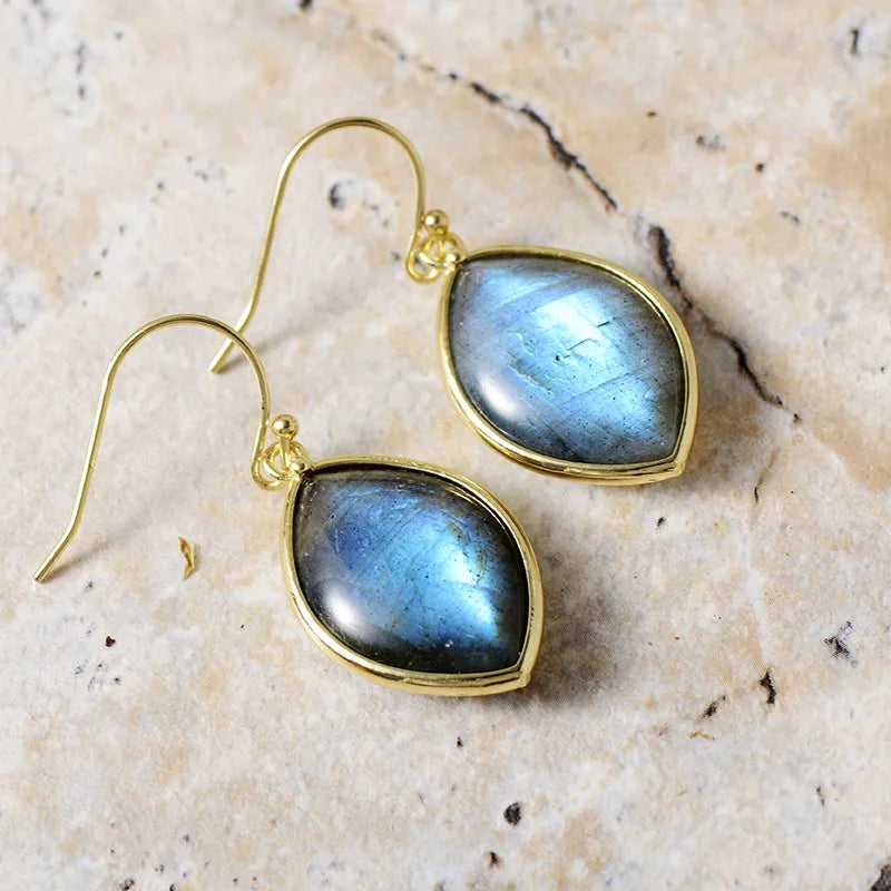 Copper Stone Teardrop Earrings - Korvel