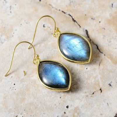 Copper Stone Teardrop Earrings - Korvel