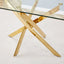 Plateau de Table en Verre Transparent Premium avec Accents Dorés