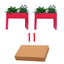 Metal Elevated Garden Bed - Red Planter Box Set of 2