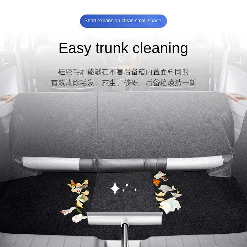Cleaning Brush Stainless Steel Silicone Floor Brush Water Scraping Brush Long Handle Magic Carpet Brush - Korvel