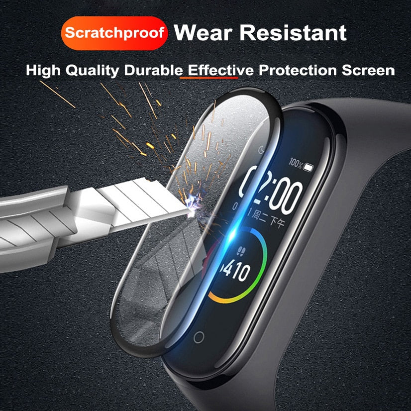 3D Protective Glass for Xiaomi mi band 4 5 glass film for Mi band5 Smart Watchband 4 5 Soft Screen Protector Film For mi band 4 - Korvel