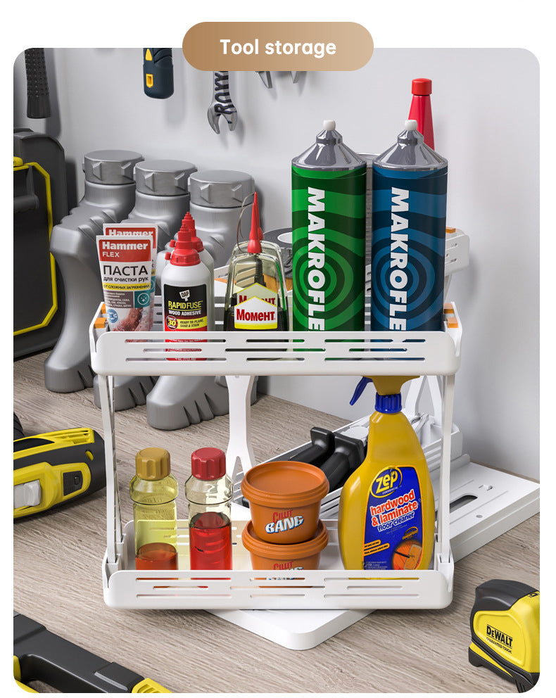 Pull out Rotating Spice Rack Organizer for Cabinet Rotate Makeup Organizer Slide Bottle Box Holder Plastic Seasoning Spice Rack - Korvel